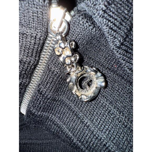 St. John Collection Marie Gray Jacket Blazer Zip Santana Knit Womens Sz 6 Black - Picture 8 of 12